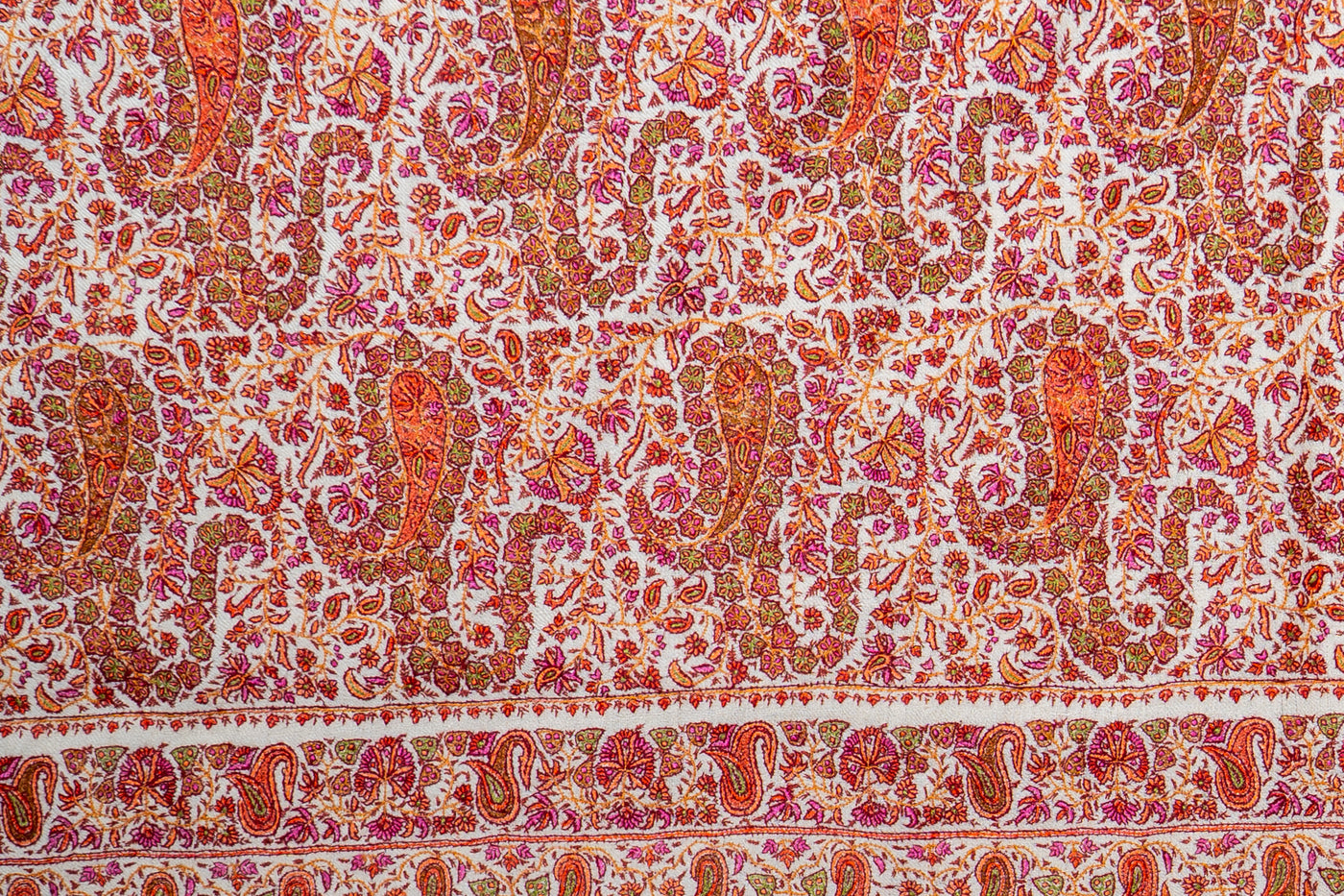 Name: Guldaan – Crimson Sozni Hand-Embroidered Pashmina Jama Shawl