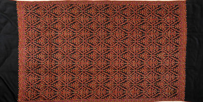 Shabnum-e-Gul – Crimson Sozni Hand-Embroidered Pashmina Shawl
