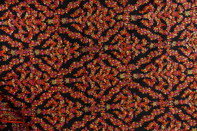 Shabnum-e-Gul – Crimson Sozni Hand-Embroidered Pashmina Shawl