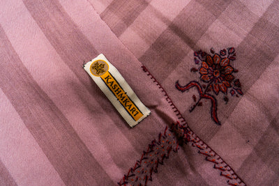 Gulaabo Charm: Merino Wool Shawl with Hand-Embroidered Sozni Blooms