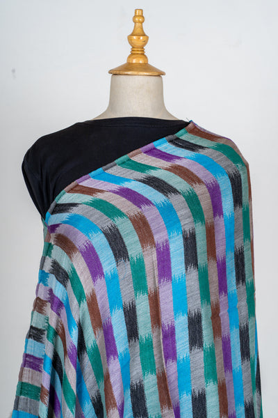 Midnight Mosaic: Merino Wool Scarf in 120 Count Weave