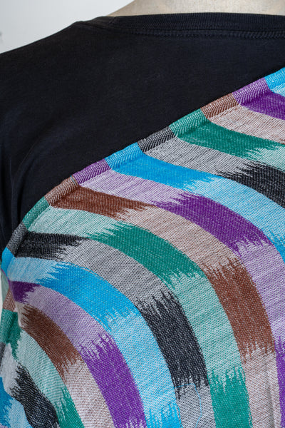 Midnight Mosaic: Merino Wool Scarf in 120 Count Weave