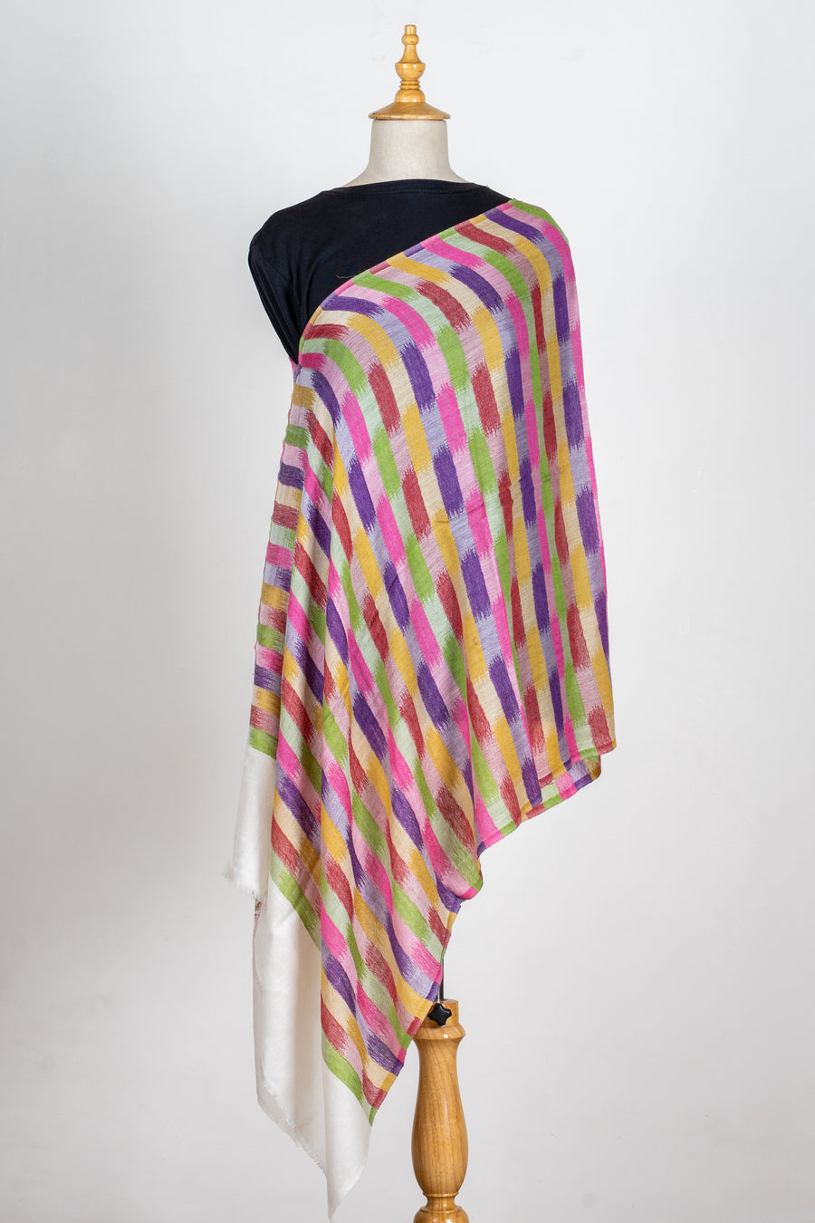 Rangrez Melody: Printed Merino Wool Stole in 120 Count Weave