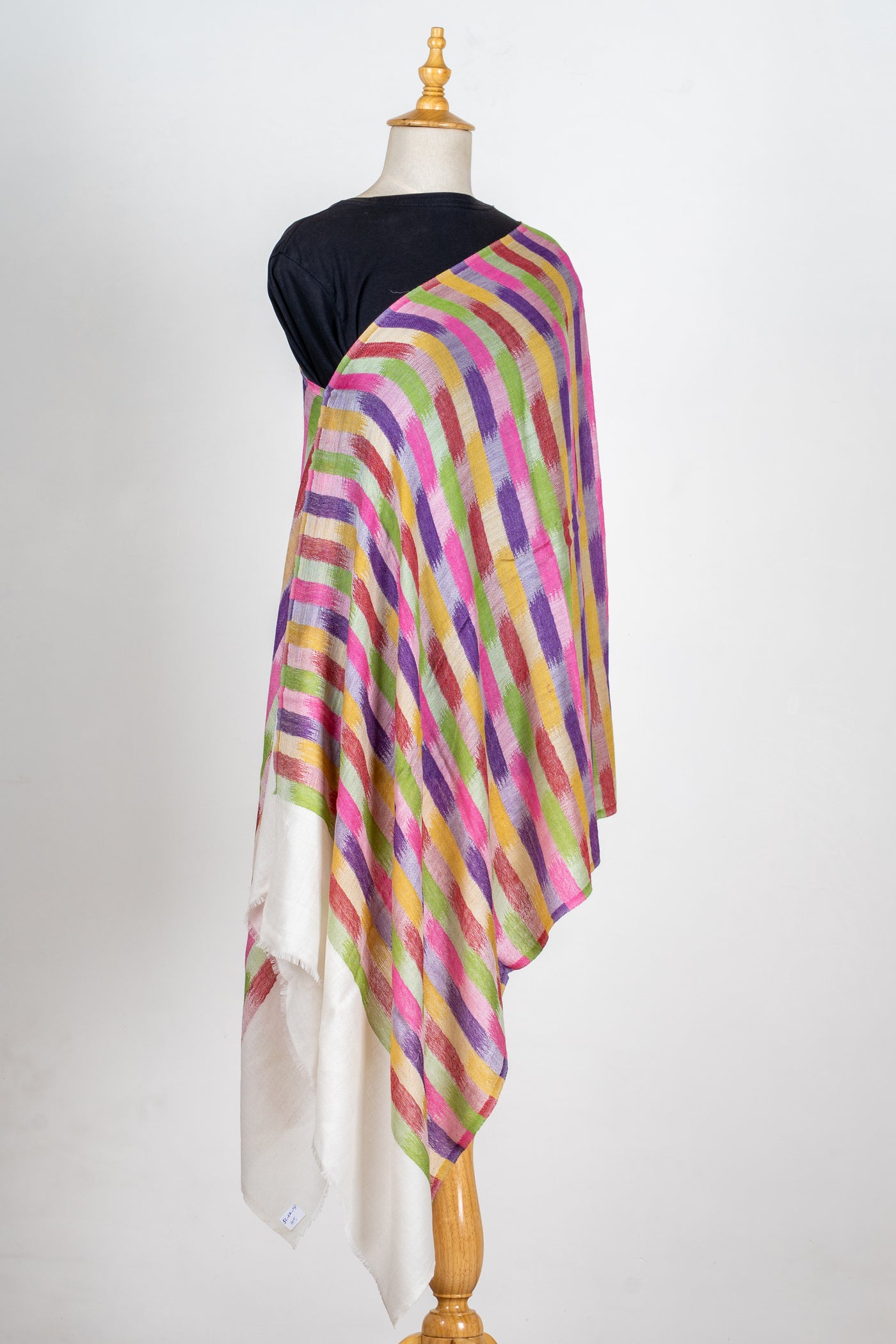 Rangrez Melody: Printed Merino Wool Scarf in 120 Count Weave