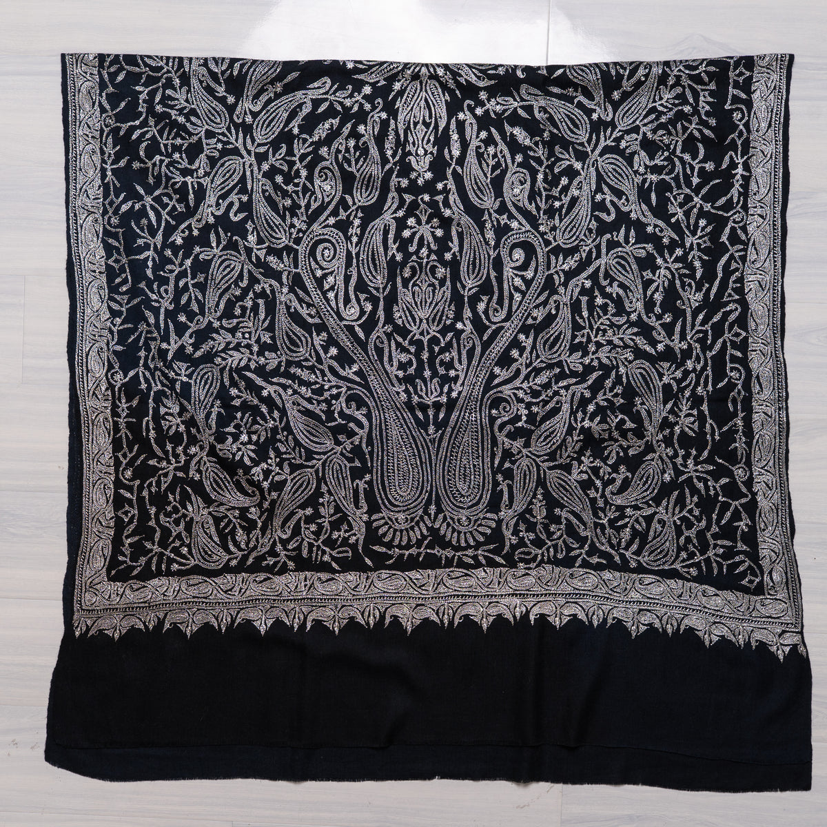 Hand Tilla Embroidered Pure Pashmina Shawl