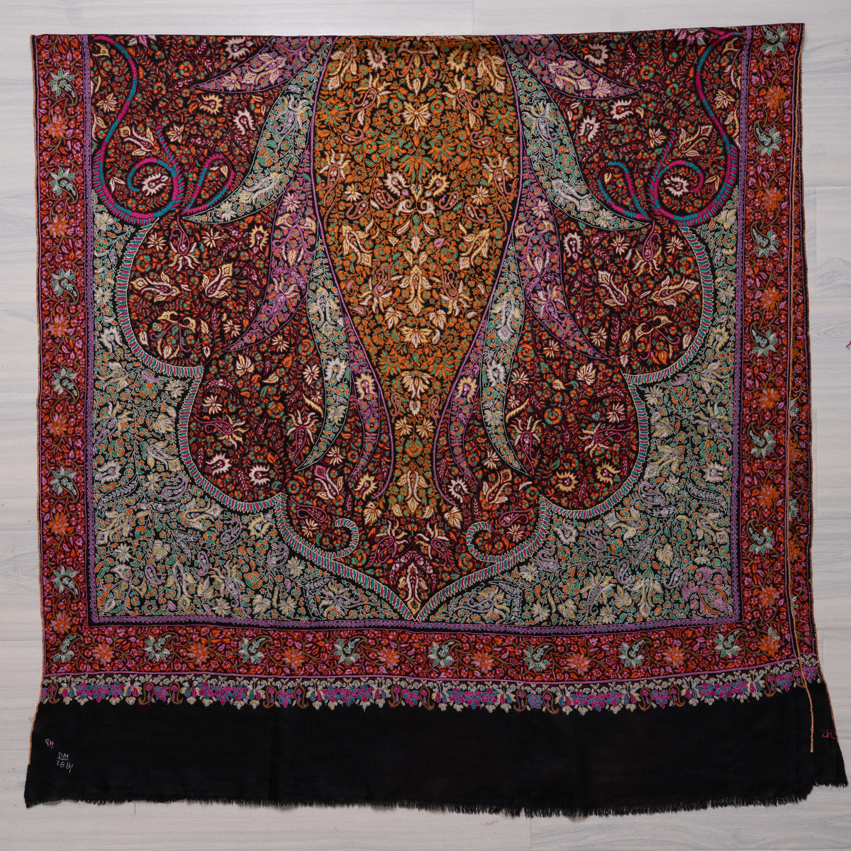 Kalamkari Pure Pashmina Hand Embroidered Shawl