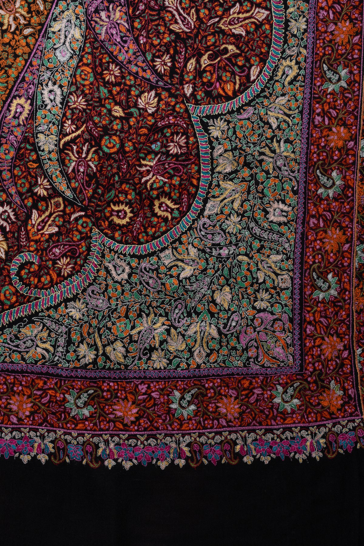 Kalamkari Pure Pashmina Hand Embroidered Shawl