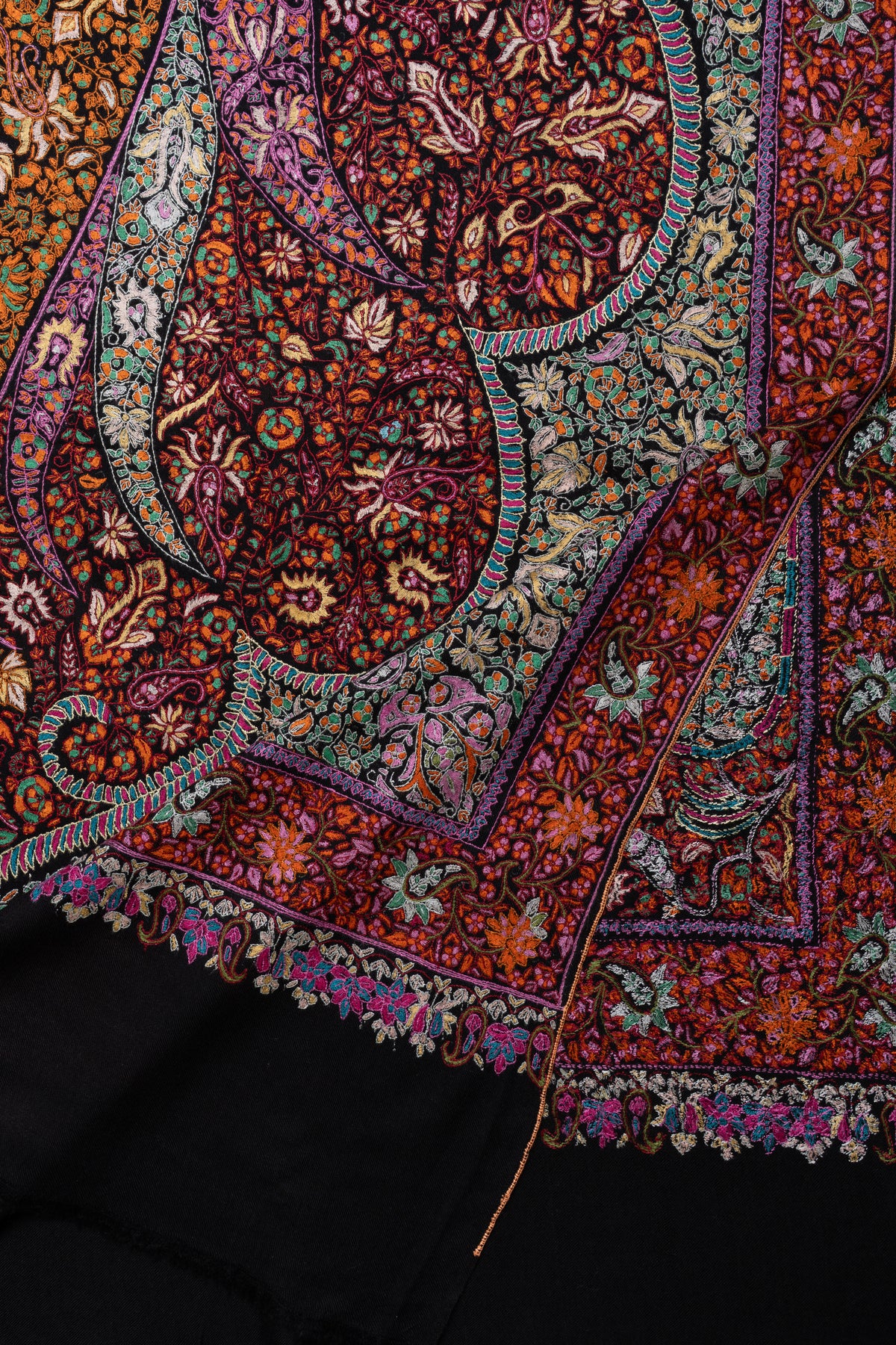 Kalamkari Pure Pashmina Hand Embroidered Shawl