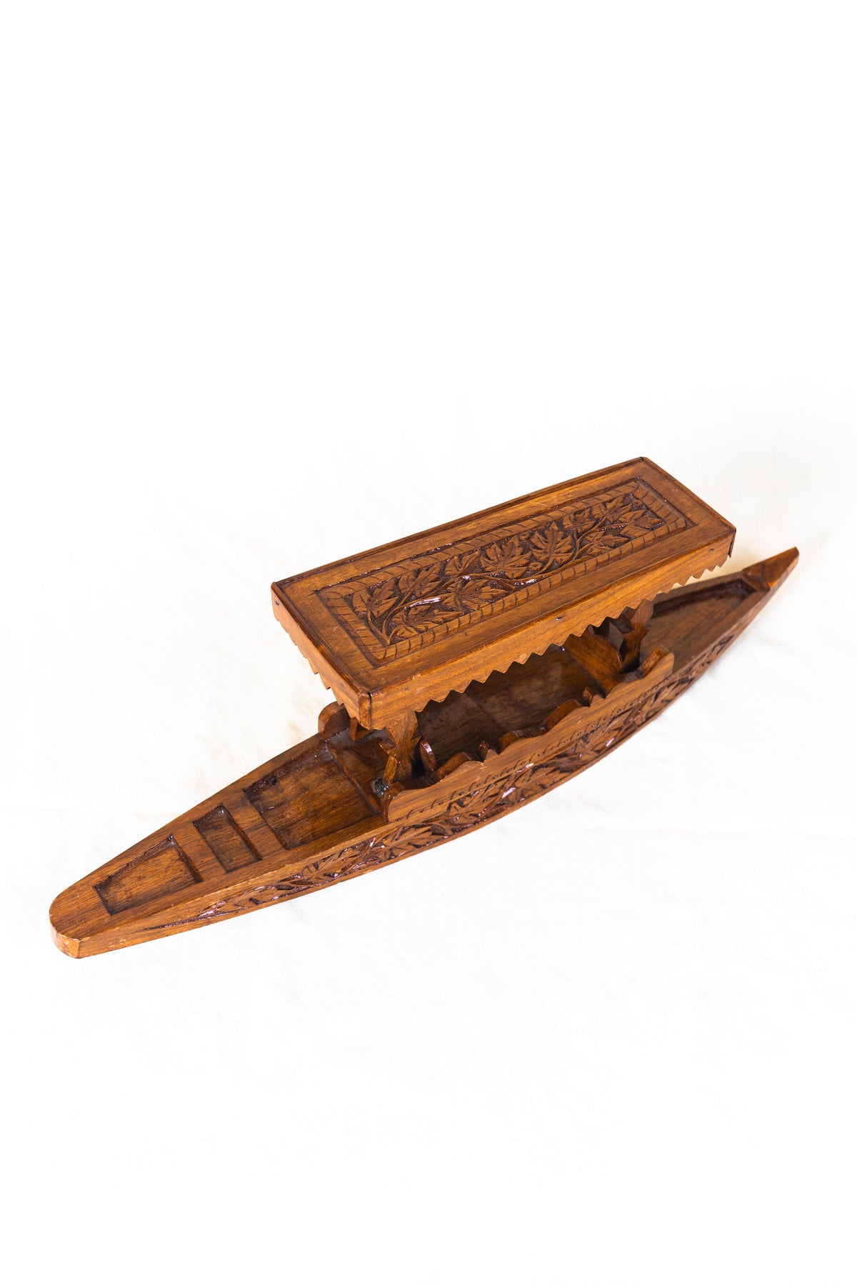 Handcrafted Walnut Wood Shikara Boat