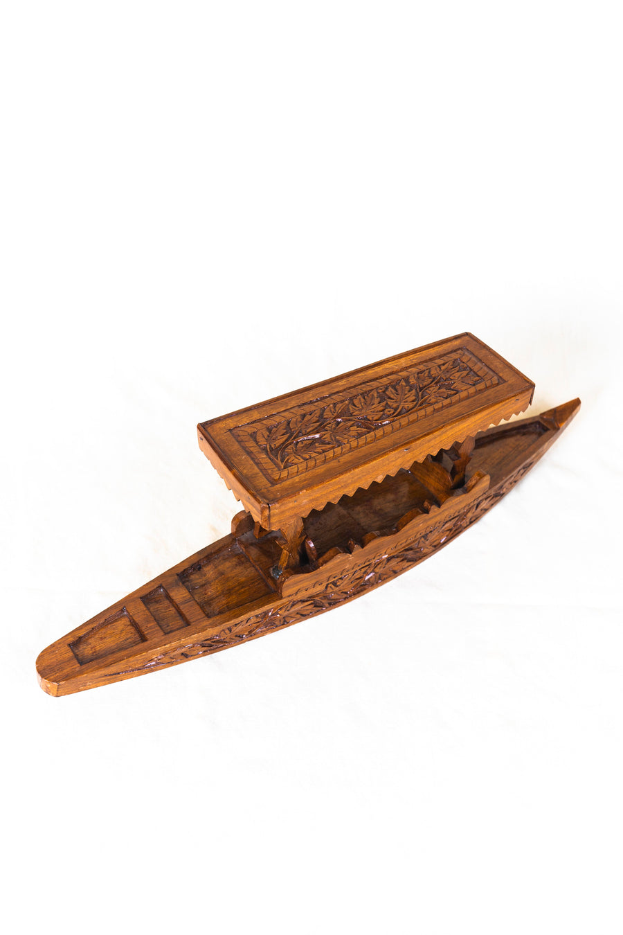 Handcrafted Walnut Wood Shikara Boat
