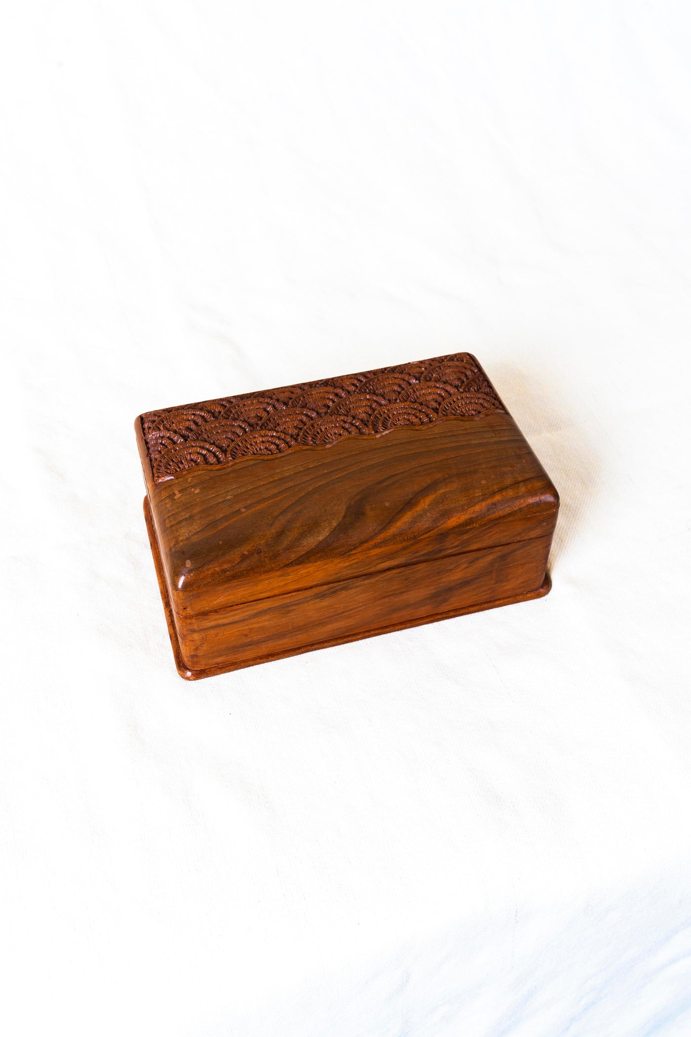 Handcrafted Walnut Wood Box with Hidden Lock