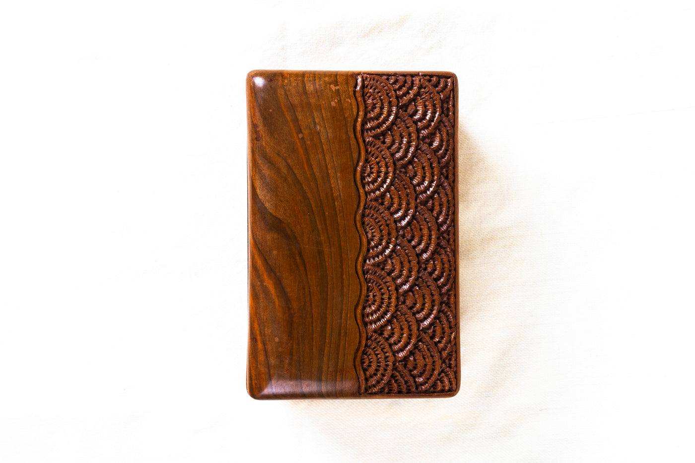 Handcrafted Walnut Wood Box with Hidden Lock