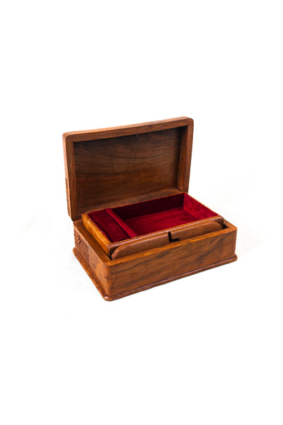 Handcrafted Walnut Wood Box with Hidden Lock