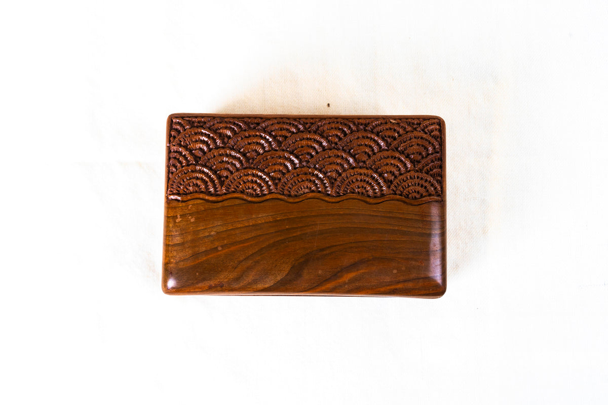 Handcrafted Walnut Wood Box with Hidden Lock