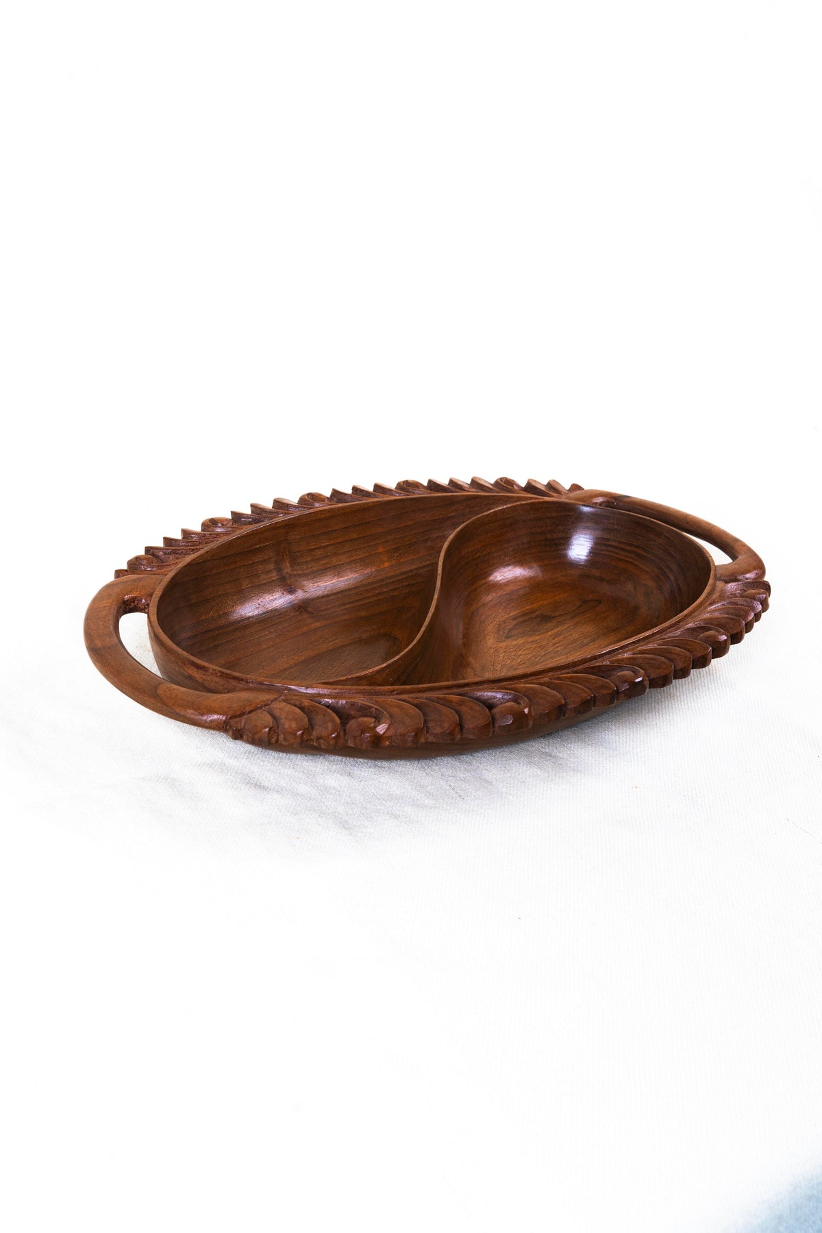 Hand-Carved Walnut Wood Dry Fruit Platter
