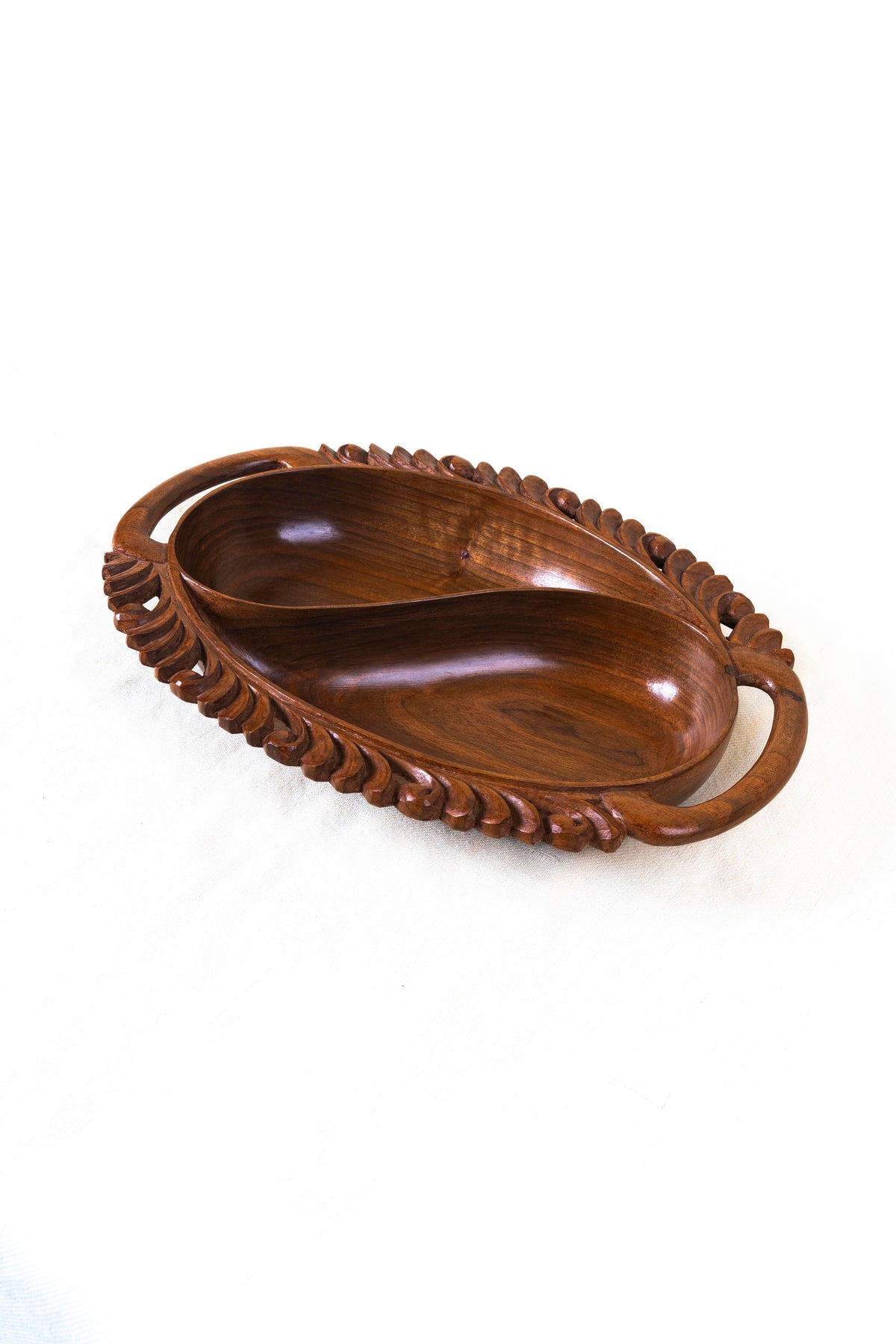 Hand-Carved Walnut Wood Dry Fruit Platter