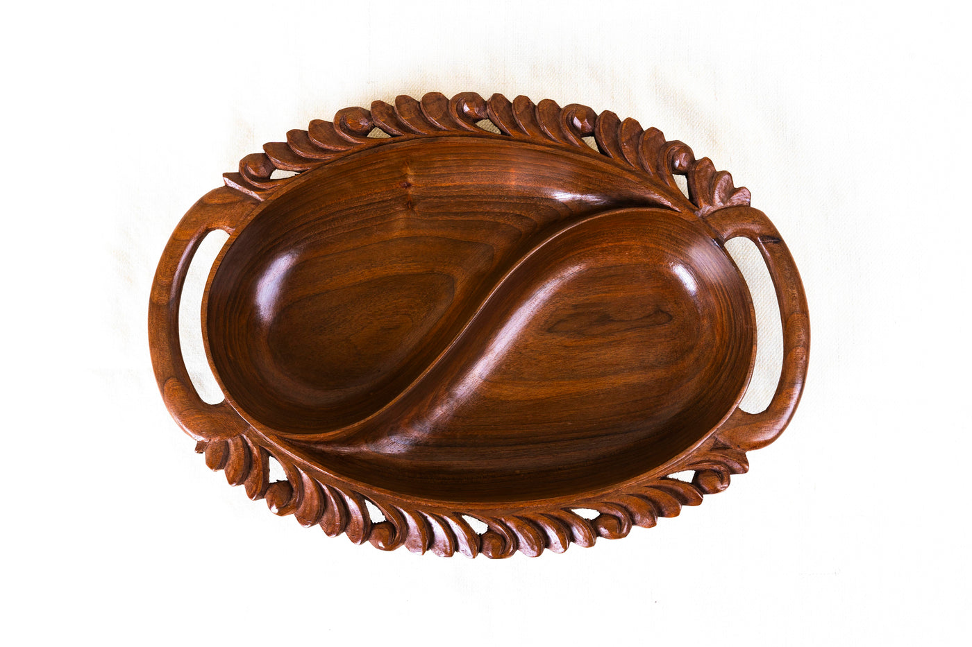 Hand-Carved Walnut Wood Dry Fruit Platter