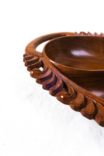 Hand-Carved Walnut Wood Dry Fruit Platter