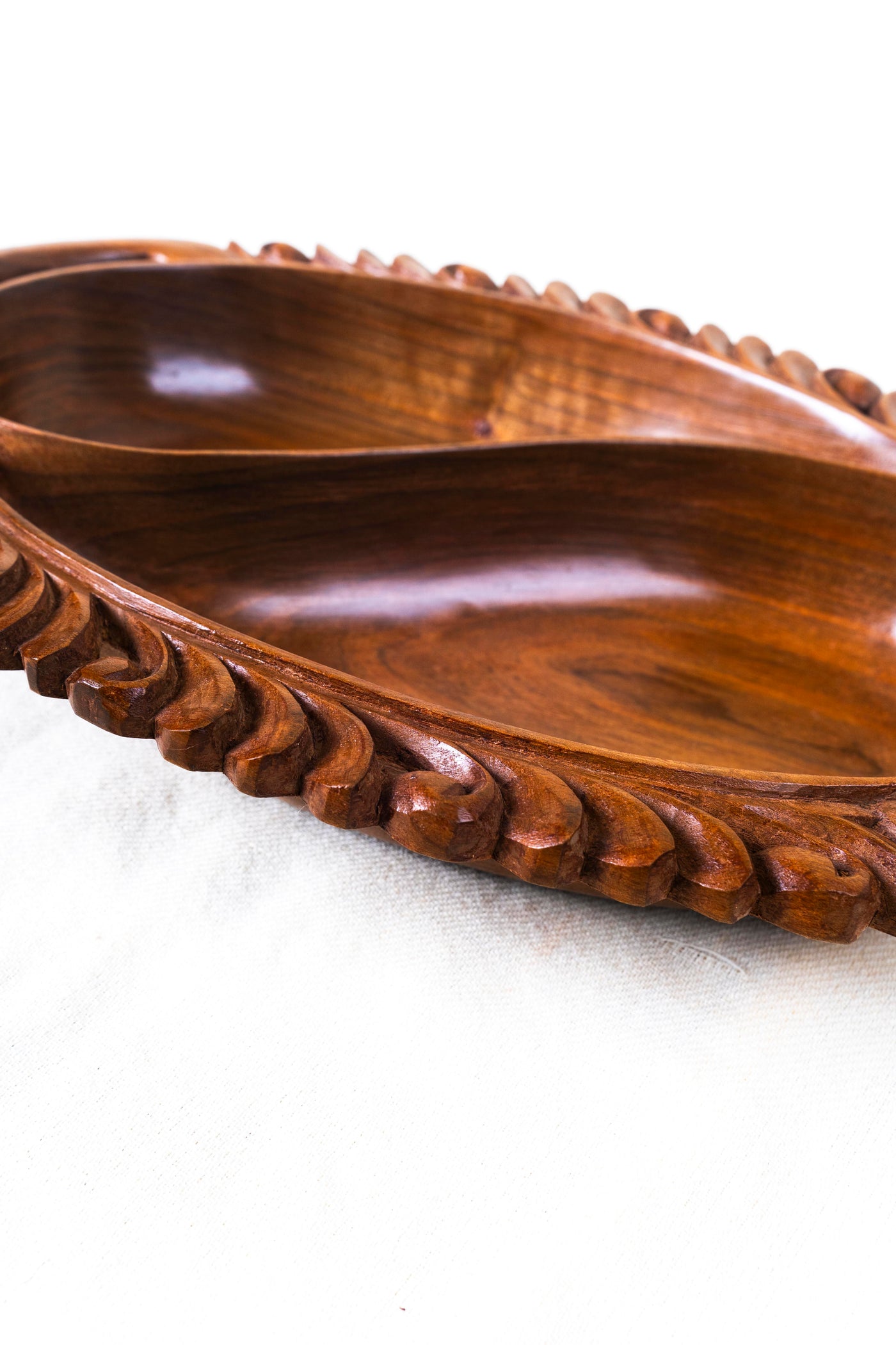 Hand-Carved Walnut Wood Dry Fruit Platter