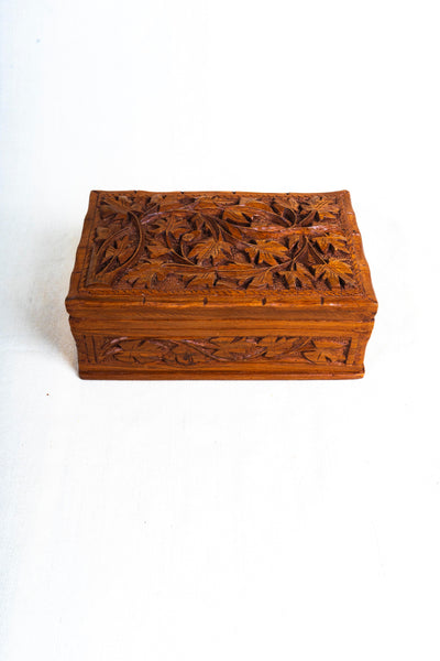 Kashmiri Hand-Carved Wooden Storage Box