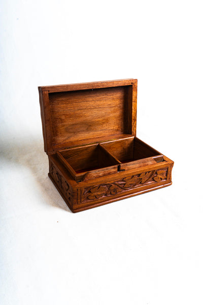 Kashmiri Hand-Carved Wooden Storage Box