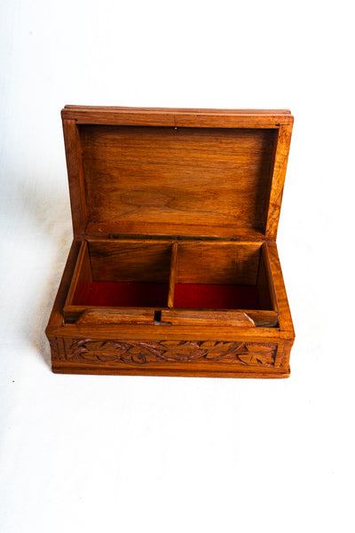 Kashmiri Hand-Carved Wooden Storage Box