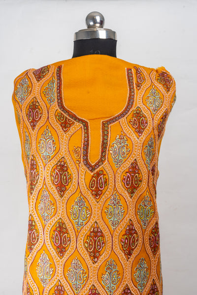 Aftab-e-Gul: Kashmiri Hand Embroidered Sunshine Suit with Sozni and Tilla Embroidery