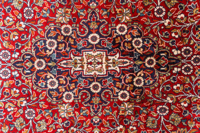 Crimson Elegant Carpet - Hand Knotted Pure Silk Kashmiri Carpet (3ft * 5ft)