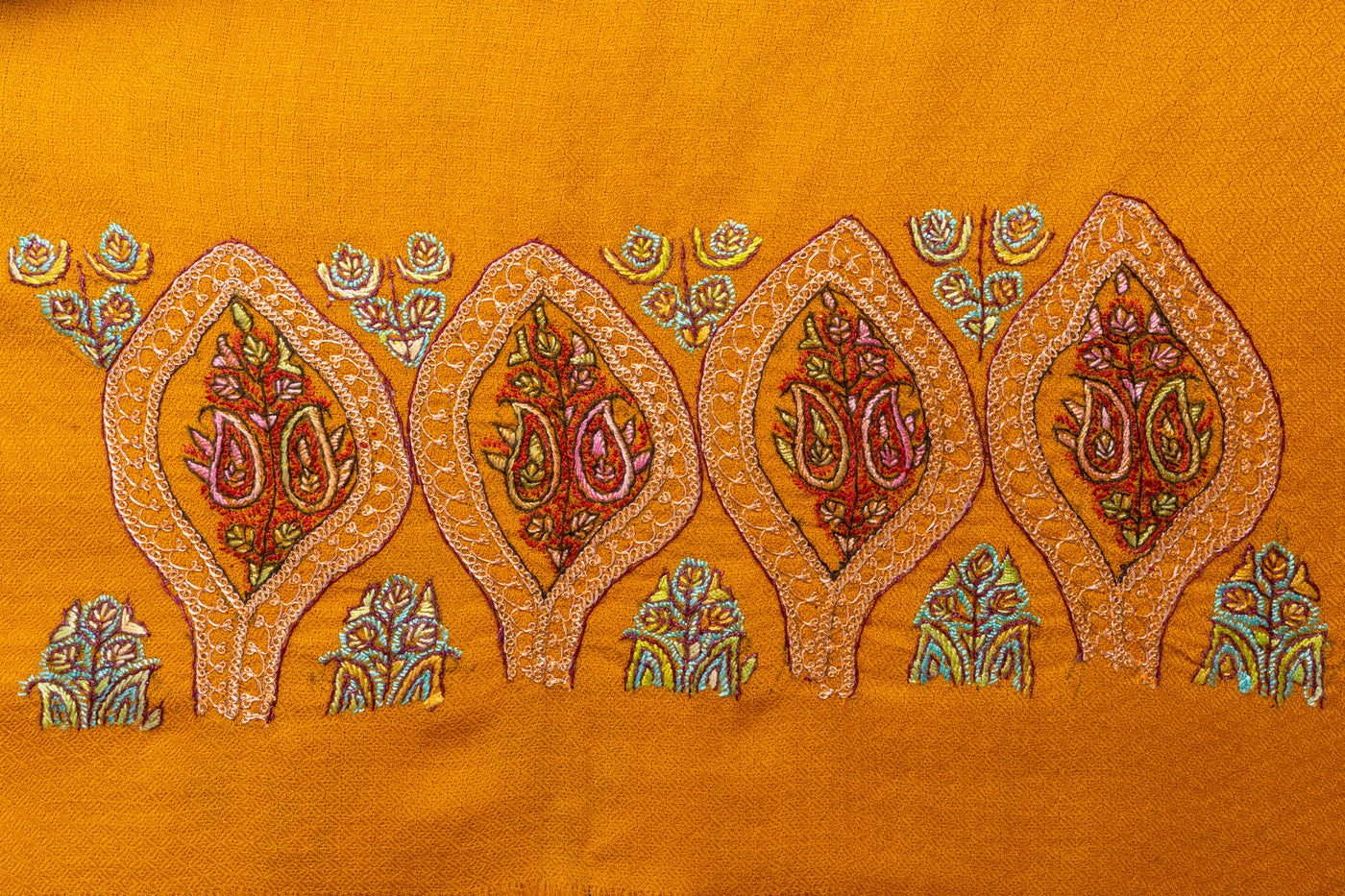 Aftab-e-Gul: Kashmiri Hand Embroidered Sunshine Suit with Sozni and Tilla Embroidery