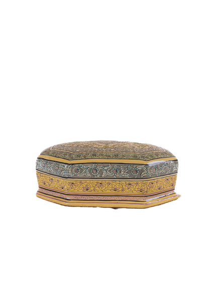 Floral Reverie Octagonal Hand-Painted Paper Mache Box