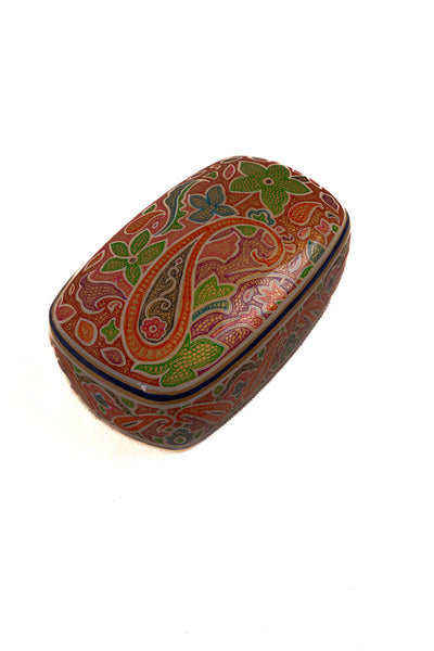 Paisley Bloom Hand-Painted Paper Mache Box