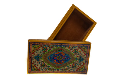 Golden Enchantment Hand-Painted Paper Mache Box