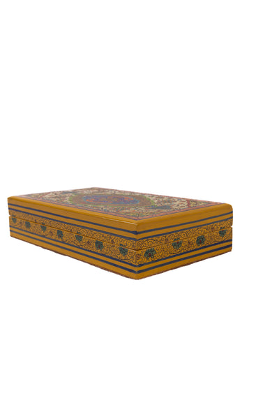 Golden Enchantment Hand-Painted Paper Mache Box