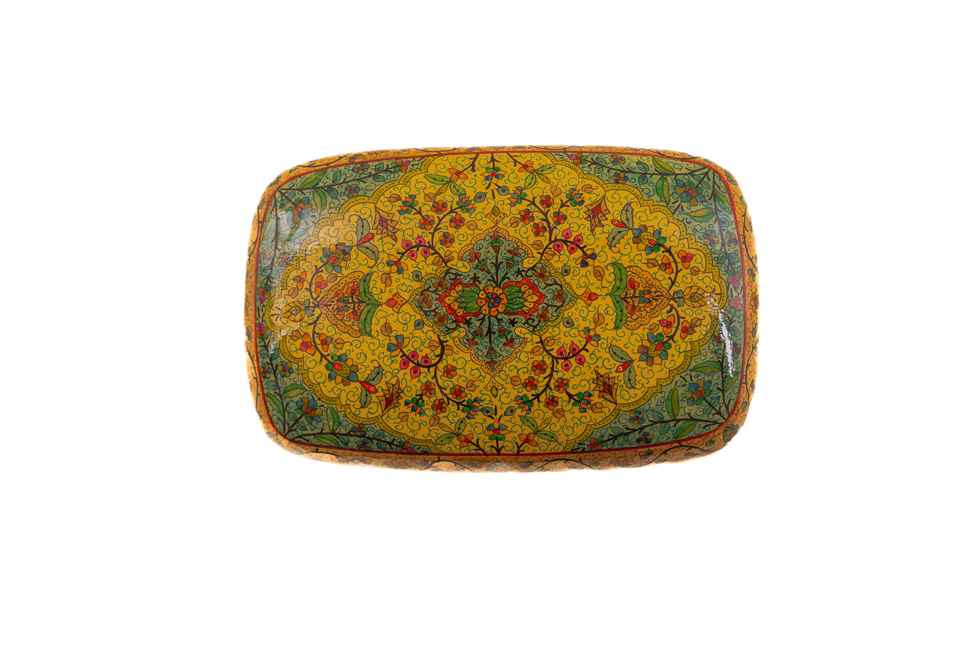 Meadow Harmony Rectangular Hand-Painted Paper Mache Box