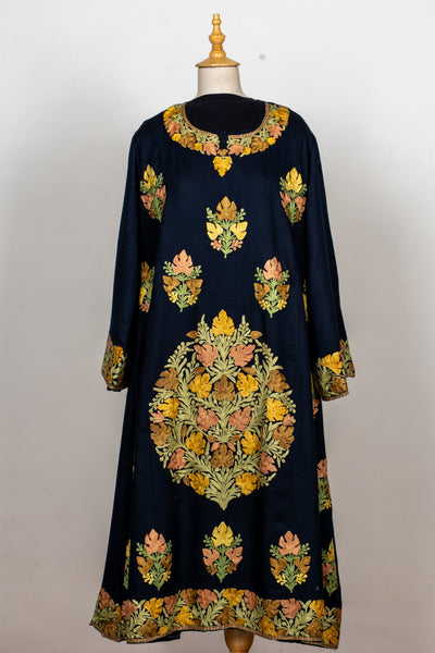 Navy Regal Aari Embroidered Abaya