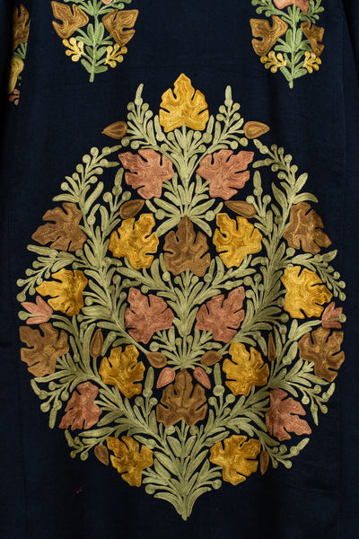 Navy Regal Aari Embroidered Abaya