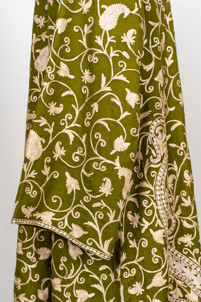 Olive Vine Aari Embroidered Abaya
