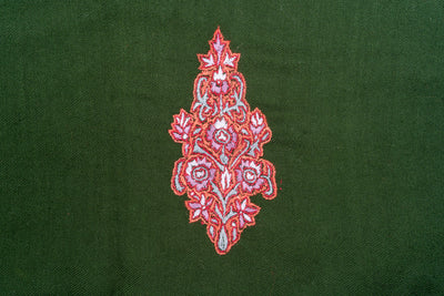 Sabz-e-Sozni: Kashmiri Hand Embroidered Emerald Suit with Sozni Embroidery