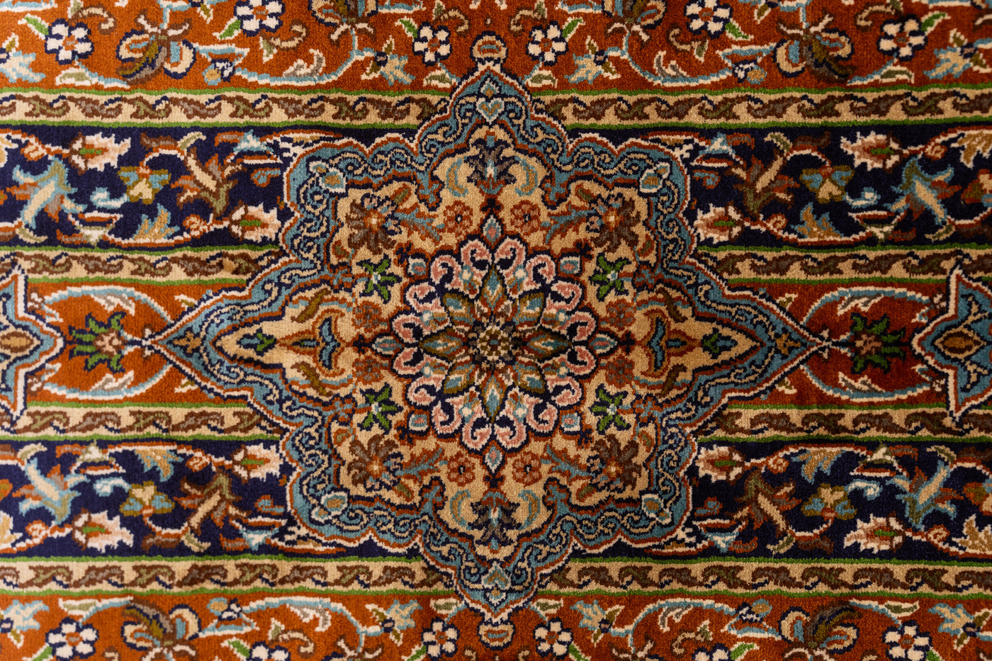 Midnight Floral Harmony Carpet - Hand Knotted Pure Silk Kashmiri Carpet (2.5ft * 4 ft)