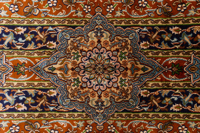 Midnight Floral Harmony Carpet - Hand Knotted Pure Silk Kashmiri Carpet (2.5ft * 4 ft)