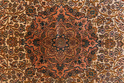 Autumnal Floral Harmony Carpet - Hand Knotted Pure Silk Kashmiri Carpet (3ft * 5ft)