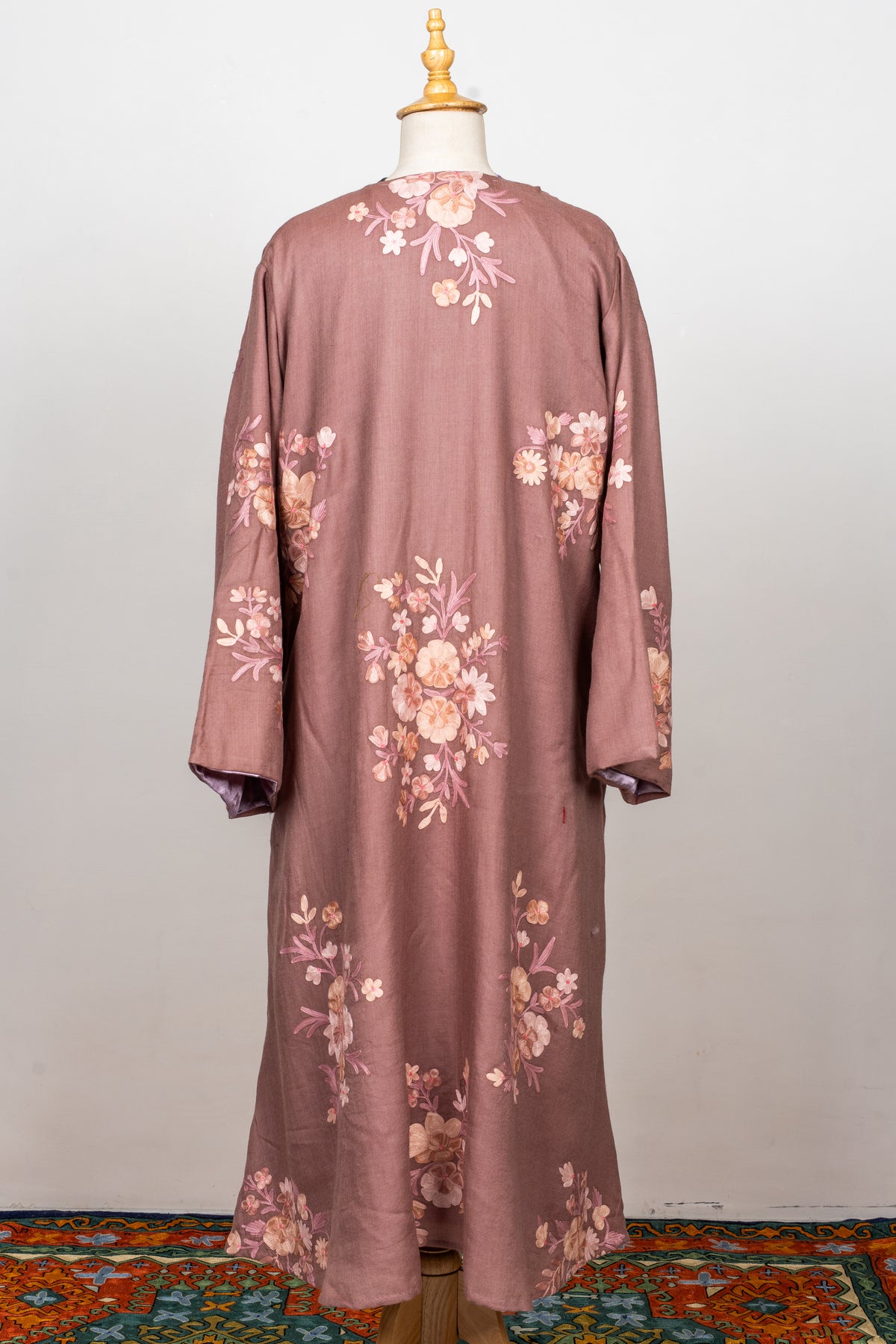 Dusty Rose Aari Embroidered Abaya