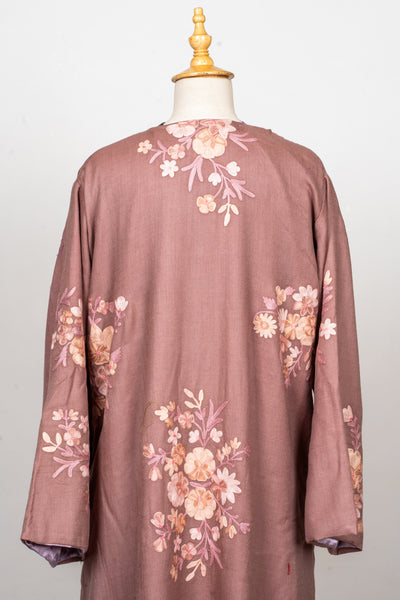 Dusty Rose Aari Embroidered Abaya