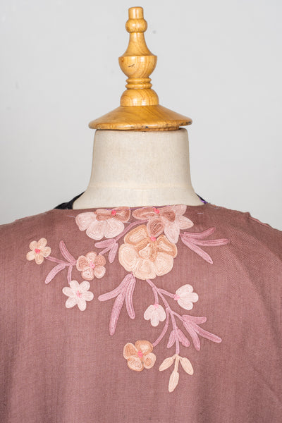 Dusty Rose Aari Embroidered Abaya