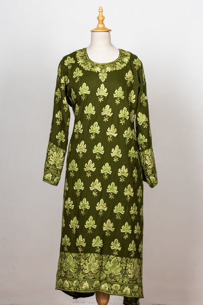 Olive Grove Aari Embroidered Abaya