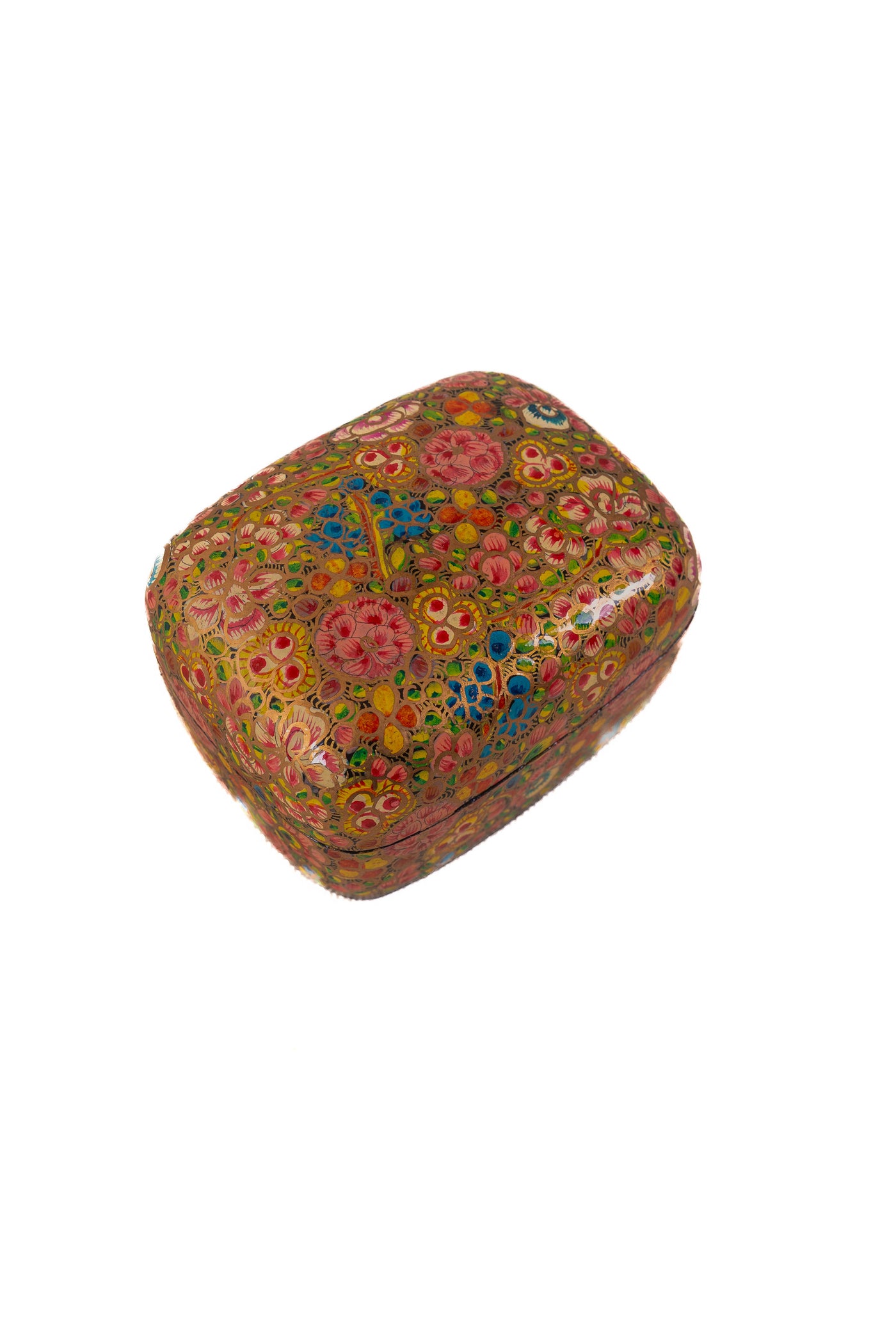 Blooming Paradise Hand-Painted Paper Mache Box