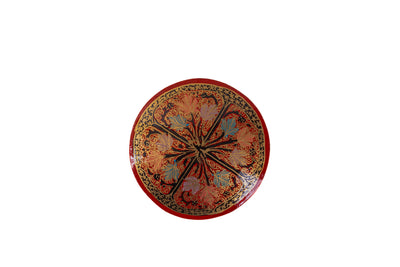 Crimson Radiance Hand-Crafted Paper Mache Coaster Set