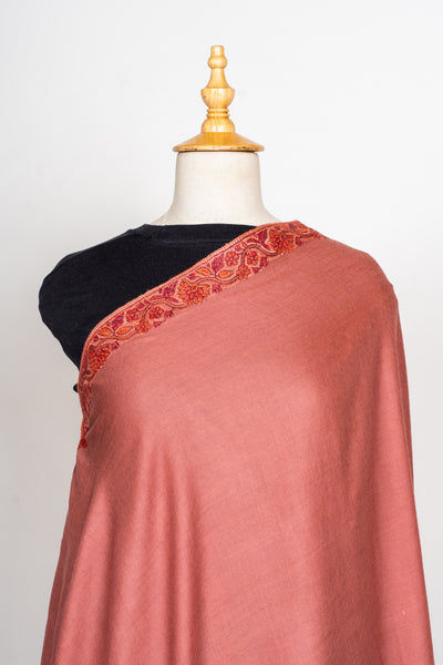 Rosewood Sozni Hand Embroidered Merino Wool Shawl