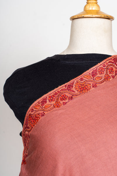 Rosewood Sozni Hand Embroidered Merino Wool Shawl