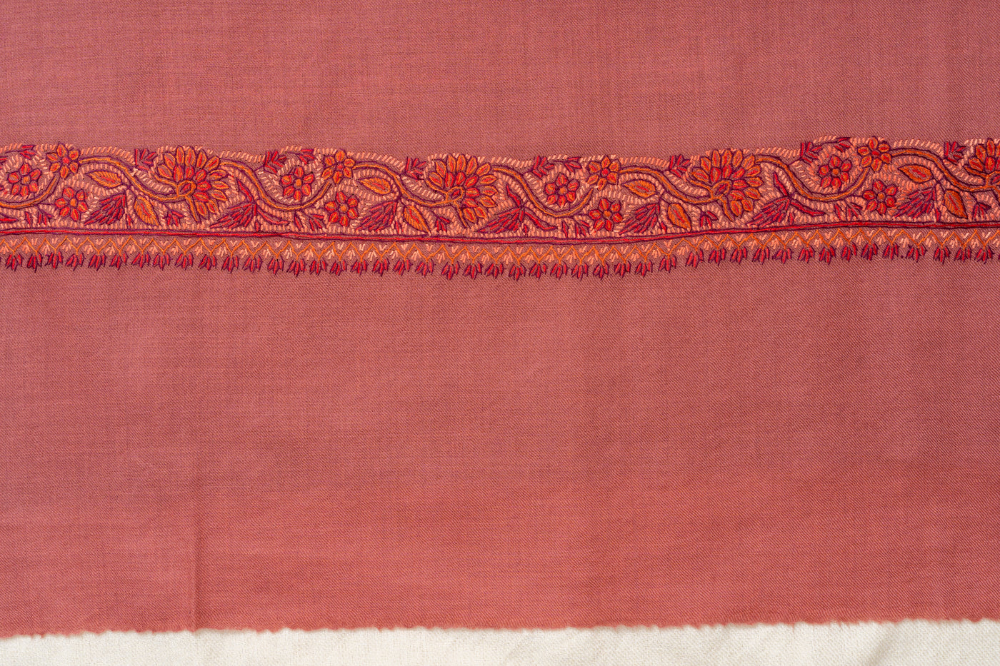 Rosewood Sozni Hand Embroidered Merino Wool Shawl